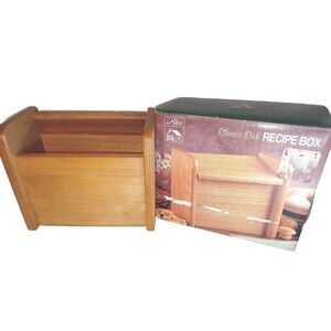 Alco Classic Oak Recipe Box New In Box  Recipe Box